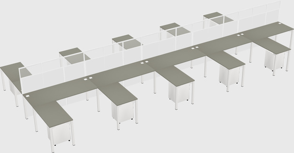 Shared l-shape cubicle