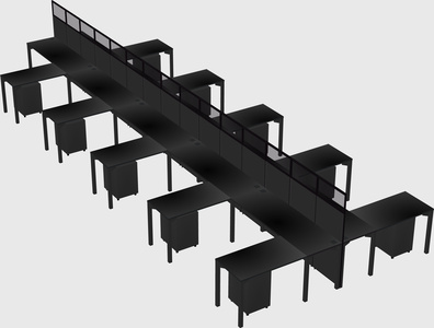 Shared l-shape cubicle