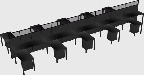 Shared l-shape cubicle