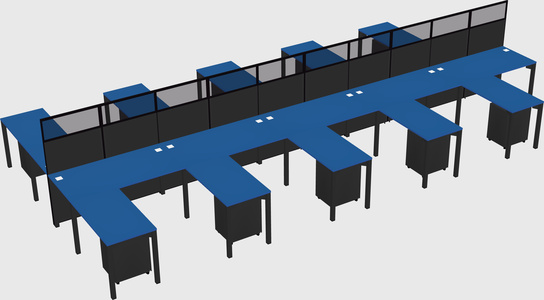 Shared l-shape cubicle