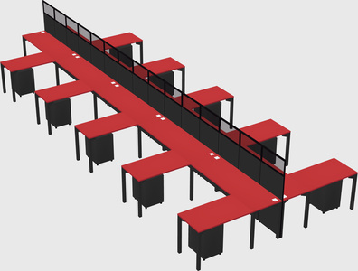 Shared l-shape cubicle