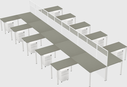 Shared l-shape cubicle