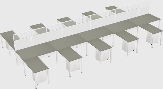 Shared l-shape cubicle