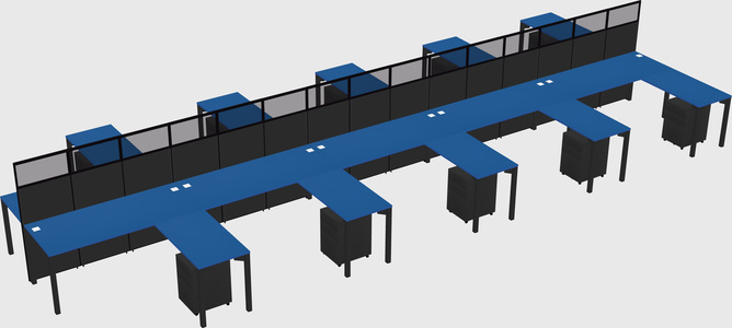 Shared l-shape cubicle