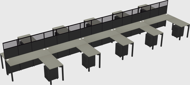 Shared l-shape cubicle