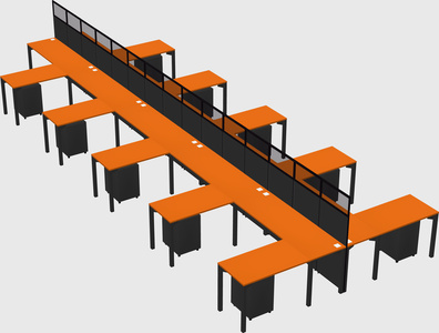Shared l-shape cubicle