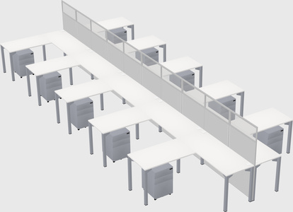 Shared l-shape cubicle