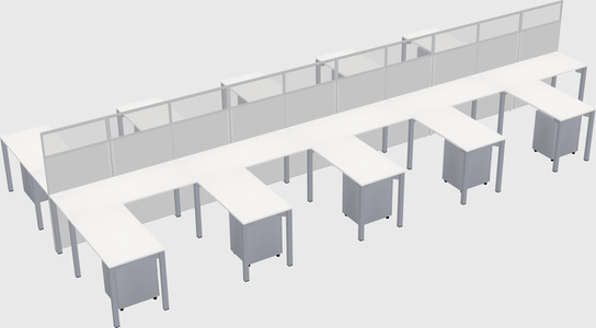Shared l-shape cubicle