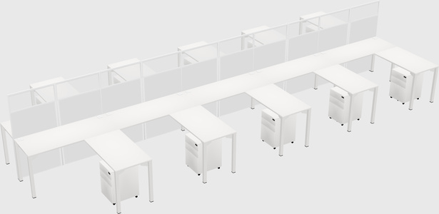 Shared l-shape cubicle