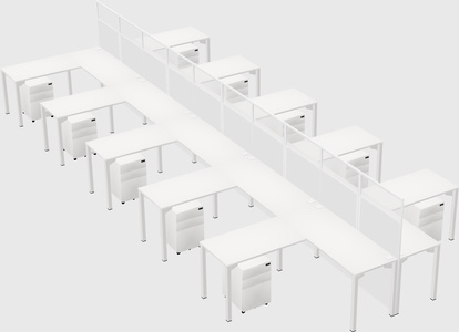 Shared l-shape cubicle