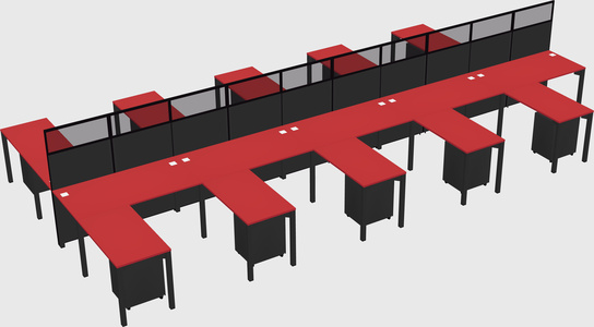 Shared l-shape cubicle