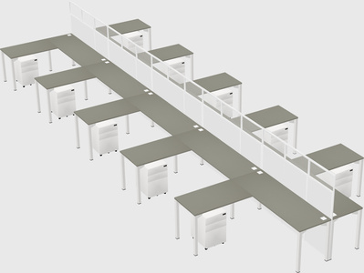 Shared l-shape cubicle