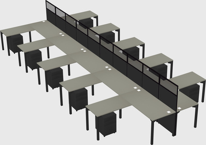 Shared l-shape cubicle