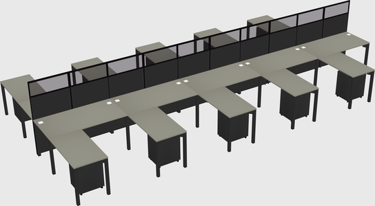 Shared l-shape cubicle