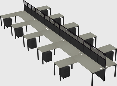 Shared l-shape cubicle