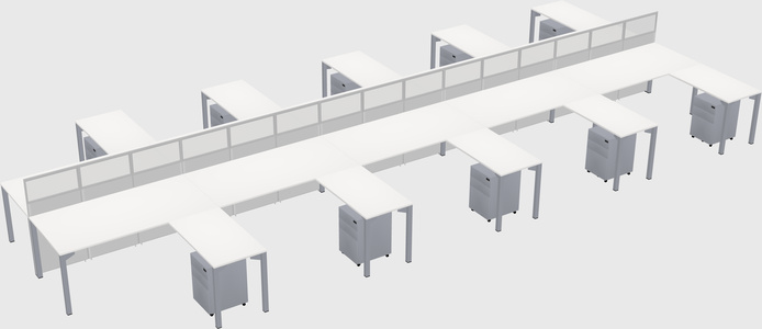 Shared l-shape cubicle