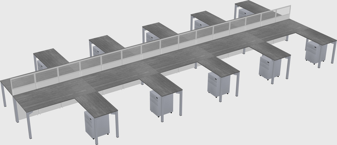 Shared l-shape cubicle