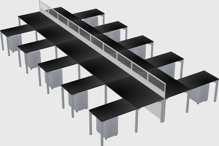 Shared l-shape cubicle
