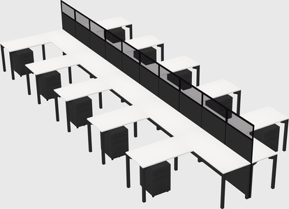 Shared l-shape cubicle