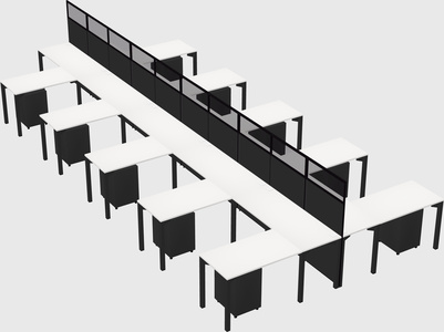 Shared l-shape cubicle