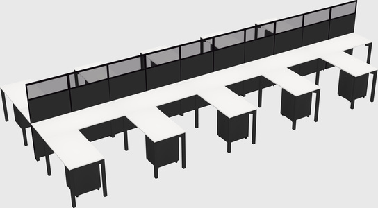 Shared l-shape cubicle