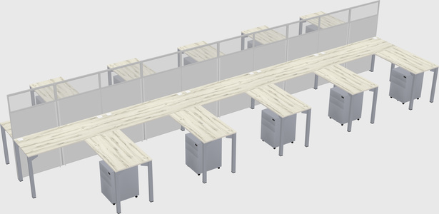 Shared l-shape cubicle