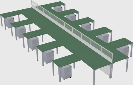 Shared l-shape cubicle