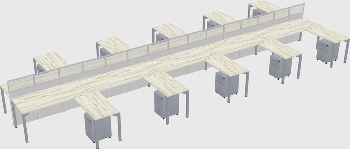 Shared l-shape cubicle