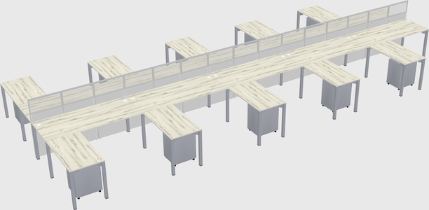 Shared l-shape cubicle