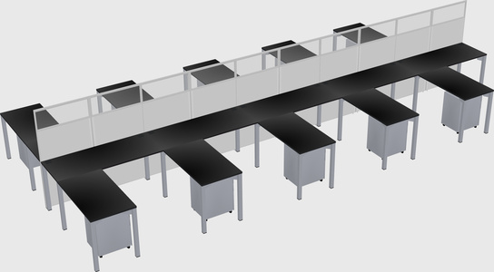 Shared l-shape cubicle