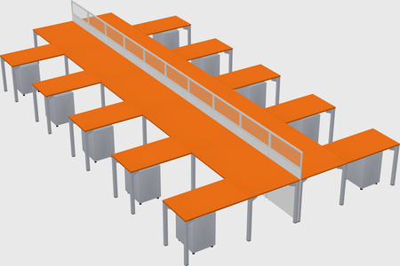 Shared l-shape cubicle