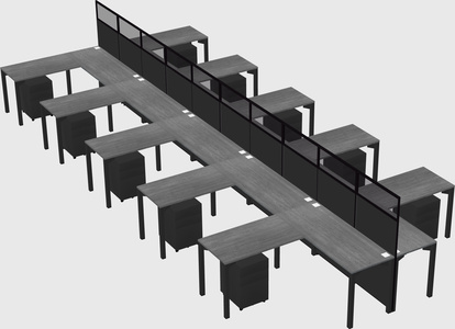 Shared l-shape cubicle