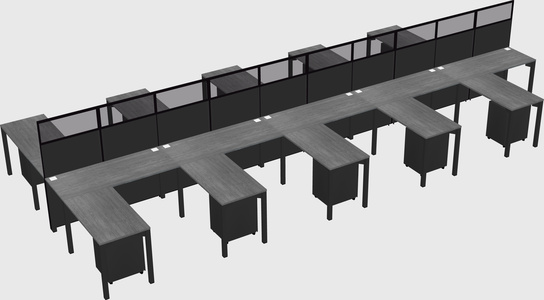 Shared l-shape cubicle