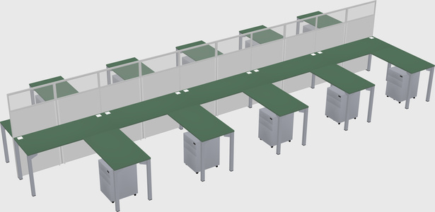 Shared l-shape cubicle
