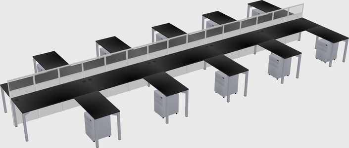 Shared l-shape cubicle