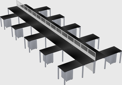 Shared l-shape cubicle