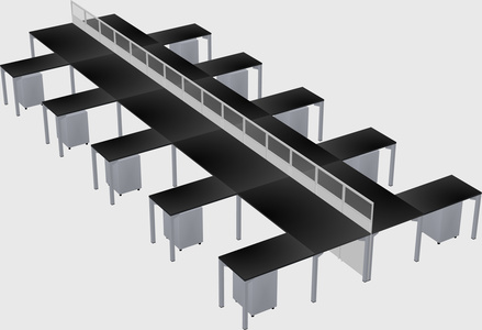 Shared l-shape cubicle