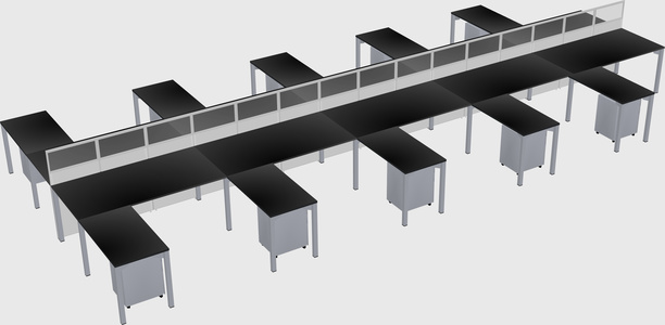 Shared l-shape cubicle