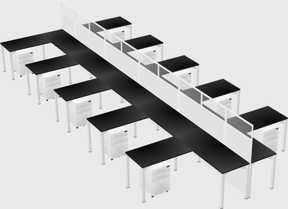 Shared l-shape cubicle
