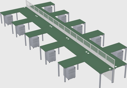 Shared l-shape cubicle