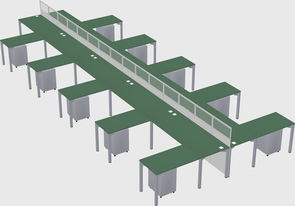 Shared l-shape cubicle