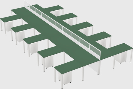 Shared l-shape cubicle