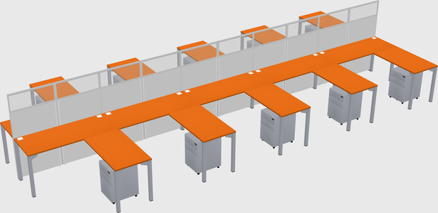 Shared l-shape cubicle