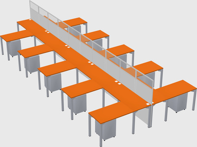 Shared l-shape cubicle