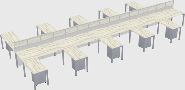 Shared l-shape cubicle