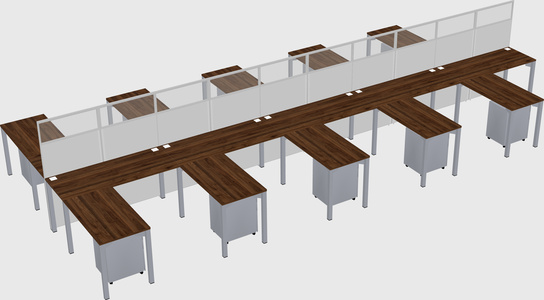Shared l-shape cubicle