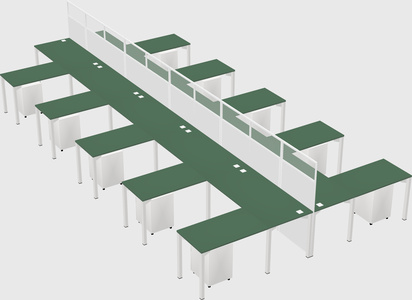 Shared l-shape cubicle