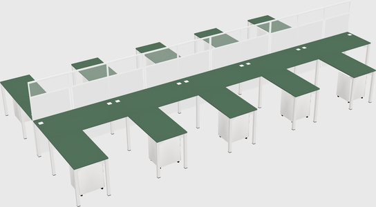 Shared l-shape cubicle