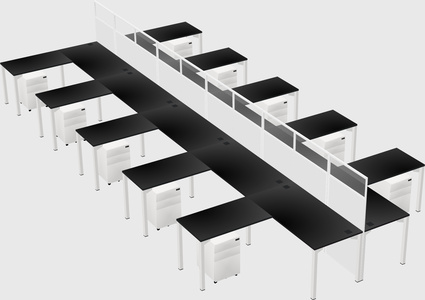 Shared l-shape cubicle