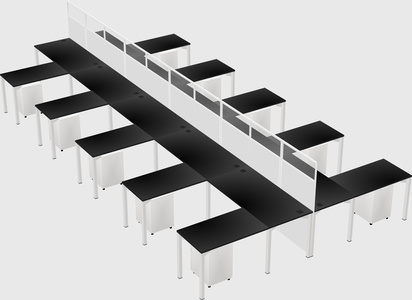 Shared l-shape cubicle